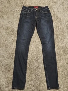 Jeans Lucky Brand Leyla skinny donna 4/27 denim lungo lavaggio scuro baffi preppy - Foto 1 di 13
