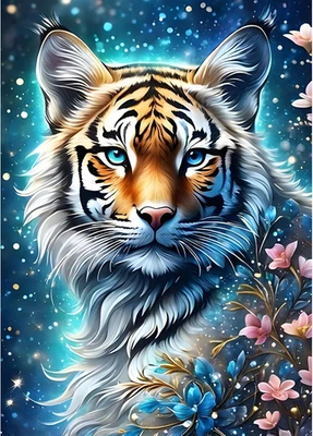 Tiger Diamond Painting Kits for Adults,5D Glowing Tiger Diamond Art Kits for Beg