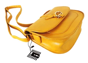 ALEXIS BENDEL Senfgelb Saddle Bag Vegan Leder Umhängetasche Handtasche - Bild 1 von 21