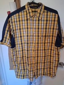 Rare QUICKSILVER X 70 YELLOW CHECK SHORT SLEEVE SHIRT MEDIUM - Picture 1 of 8