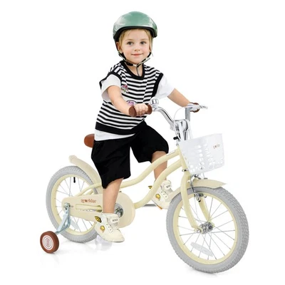 Bicicleta ajustable para niños de 16" con rueda de entrenamiento para niña de 4-7 años Foto 1 de 4