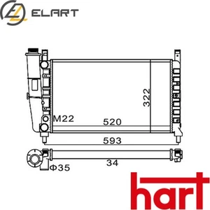 RADIATOR ENGINE COOLING 600 405 FOR FIAT FIORINO/Pick/up/Box/Body/MPV 1.6L 4cyl - Picture 1 of 8