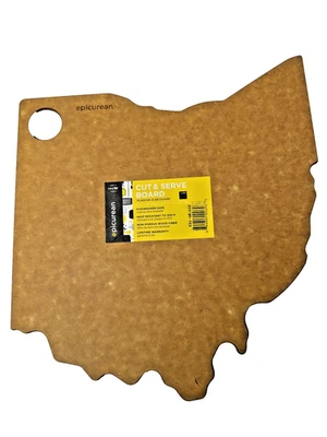 Ohio Epicurean Cut & Serve Cutting Board. 10”x11” Made In USA Charcuterie - Image 1 of 4