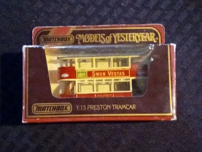 NEW MATCHBOX Y-15 PRESTON TRAMCAR SWAN VESTAS 1:87 SCALE VINTAGE DIE-CAST MODEL - Image 1 of 2