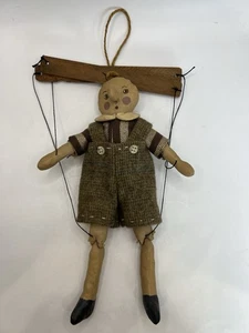Vintage Pinnochio Stil Marionette Puppe Volkskunst - Bild 1 von 18