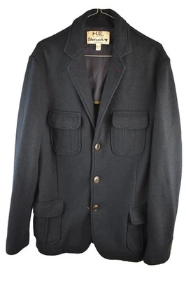 Mango Blacksmith Mens Wool Blend Button Blazer Field jacket Size XL Black - Image 1 of 4