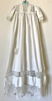 Antiguo vestido de bautizo eduardiano de 1900 para niños con enagua sin cordones 42" Foto 1 de 4