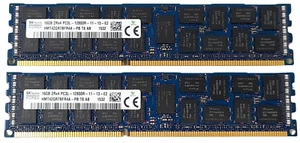 SK Hynix HMT42GR7BFR4A-PB 2Rx4 PC3L-12800R 32GB 2 x 16GB DDR3 ECC Server Memory - Picture 1 of 2