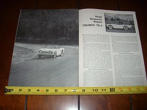 1962 TRIUMPH TR-4 - ORIGINAL ARTICLE SPECIFICATIONS TR4 - Picture 1 of 3