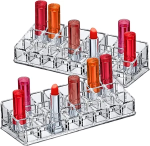 - Glamour - 2-Pack 24-Slot Acrylic Lipstick Organizer, Lipstick Holder, Lip Glos - Picture 1 of 12