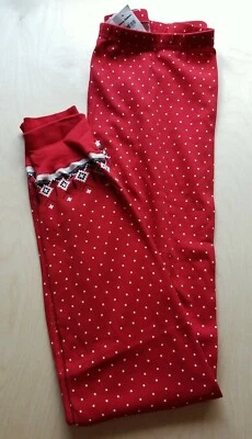 NWT Hanna Andersson RED HERITAGE FAIR ISLE HOLIDAY ADULT  Pajama Pants UNISEX M - Image 1 of 3