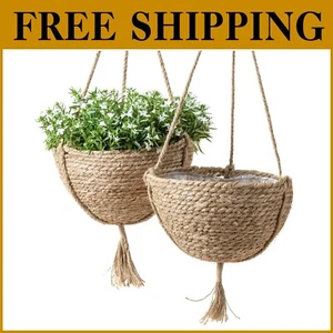 Lightweight Leak-Proof Seagrass Planter Basket Set - Indoor Gardening Essential - Picture 1 of 8