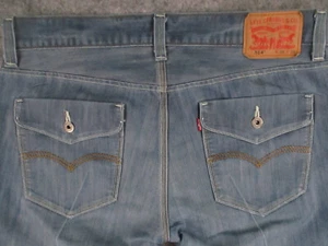 Levis 514 Jeans Mens 36x30 Blue Denim Straight Medium Wash Retro Western - Picture 1 of 16