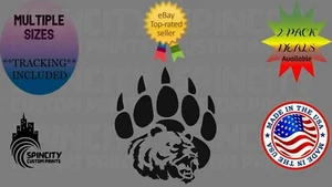 Grizzly Head Claw Paw Vinyl Decal Truck Graphic Large Sticker Multiple Sizes - Picture 1 of 11