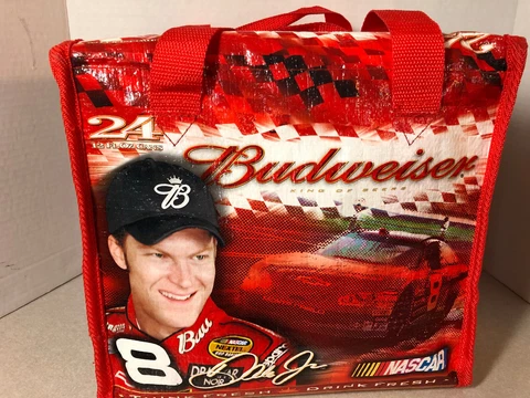 2005 Dale Earnhardt Jr. NASCAR Racing 24 Can Budweiser Zipper Cooler 11”X 8' x10 Cover