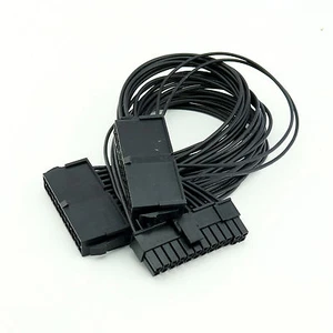 24 Pin Male to Female Dual PSU Power Supply Cable ATX Motherboard Connector 1ft - Picture 1 of 6