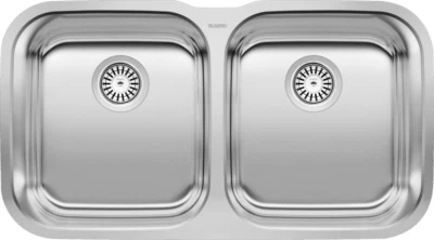 Blanco 441020 Stellar Equal Double Bowl Stainless Steel Sink  with 2 bottom grid - Image 1 of 2