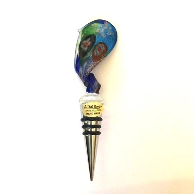 A DAL BORGO MURANO Millefiori Glass Wine Stopper Made in Venezia, Italy - Изображение 1 из 4