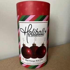 3 Holiball Inflable Mini 8" Vintage Rojo Trío Ornamento Bola UV Exterior Colgar - Imagen 1 de 3