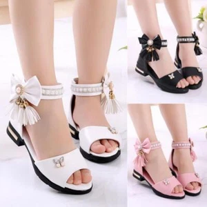 Kids Bow Sandals Children Girls Summer Cute Sandals Beach Sandals 2024 Princess - Picture 1 of 27