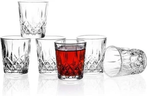 6 Shot Glasses Set 2oz Sublimation Crystal Whiskey Shot Glass for Bar Restaurant - Picture 1 of 6