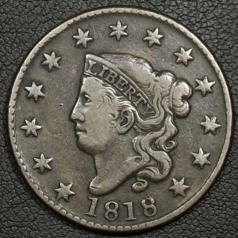 1818 Coronet Matron Head Copper Large Cent Cover