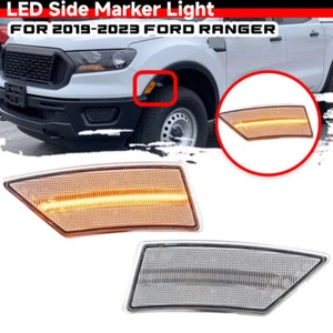 Luz de señalización lateral LED transparente para parachoques delantero Ford Ranger XL XLT 2019-2023 Lariat - Imagen 1 de 5