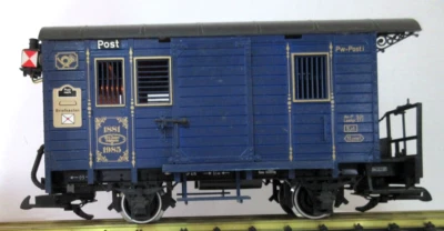 LGB Jahreswagen Anniversary Illuminated Post Office Car #1985 w/ METAL WHEELS - Image 1 of 4