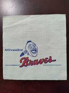 MILWAUKEE BRAVES 1950s Logo Paper Napkin. Many available. From the 1950's. - Picture 1 of 2