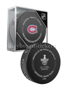 Disco de hockey oficial de la Copa Stanley 2021 semifinales Montreal Canadiens con cubo - Imagen 1 de 3