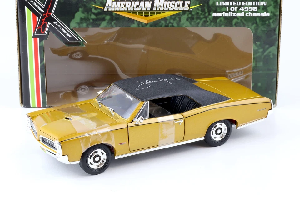 1:18 ERTL American Muscle 1966 Pontiac GTO John Force Oro Metallico/Nero - Imagen 1 de 4
