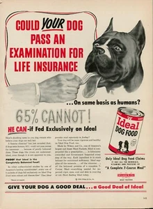 1954 Ideal Dog Food Animals Vintage Old Print Ad Wilson & Co Meat Packers Life - Picture 1 of 8