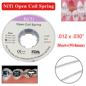 Dental Orthodontic Niti Open Coil Spring Spool Dia.012 *030 " inch 914mm/3 feet