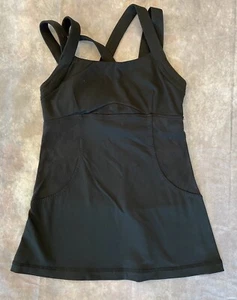 Lululemon Chaturanga Luxtreme Double Strap Tank Top in concord Black size 6 - Picture 1 of 6