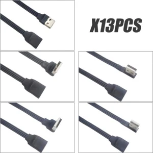 Flat USB 2.0 Extension Cable Right Angled Male to Female for Easy Connection - Picture 1 of 72
