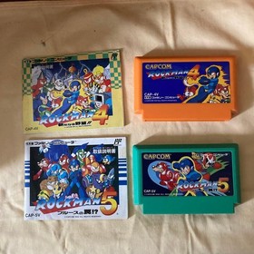 Mega Man Famicom Game Manual Set for Rockman 4 & 5, Used, Good Condition