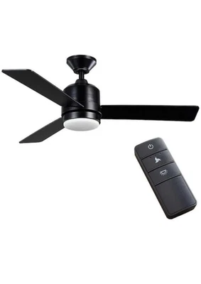 Hampton Bay 52192 Castlegate 44 in. LED Indoor Matte Black Ceiling Fan w/Remote - Image 1 of 4