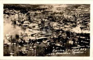 Rosiclare IL Illinois Flood 108th Observation Squadron 1937 RPPC Postcard COPY - Picture 1 of 2