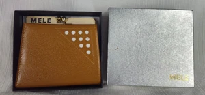 Vintage Mele Echt Rindsleder Geldbörse hellbraun Kiss Lock faltbar ST33 - Bild 1 von 17