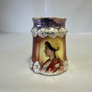 Antique Pountney & Goldney “Vitreous P & G” Lusterware Portrait Mug England - Picture 1 of 12