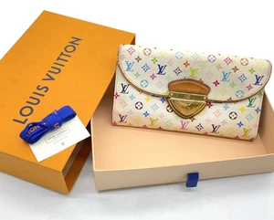 Auth Louis Vuitton Monogram Porte Eugenie Multicolor white Wallet W/B NS070421 - Picture 1 of 19