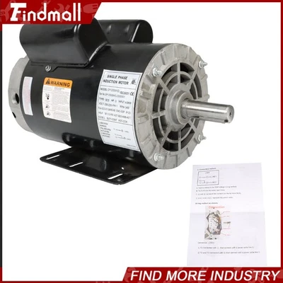 5HP Compressor Duty Electric Motor 230V 1 Phase 3450RPM Frame-56 HZ 7/8' Shaft - Image 1 of 4