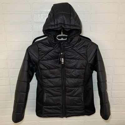 Macy's идеологии пуховик куртка с капюшоном глубокий черный женский размер средний новый с Ярлыками - Изображение 1 из 4