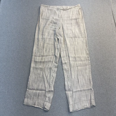 Pantalones para mujer Jill talla 12 pequeños blancos grises lino pierna ancha elásticos informales Foto 1 de 4