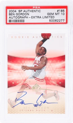 2004 SP Authentic Ben Gordon Auto Extra Limited #185 /25 PSA 10 Rookie RC - Image 1 of 2