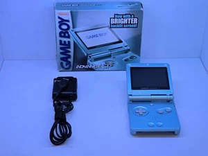 Nintendo Gameboy Advance GBA SP Azul Perla AGS-101 Portátil Completo en Caja CIB - Imagen 1 de 10
