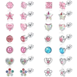 14 Paar Chirurgenstahl Ohrringe Sets Kleinkind Ohrringe Kinder Ohrringe Schraube Damen - Bild 1 von 8