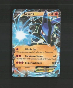 Tarjeta Pokémon holográfica ultra rara Lucario EX 54/111 Furious Fists LP - Imagen 1 de 10