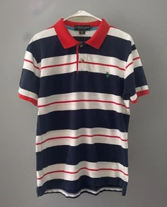 Vintage 90s US Polo Assn Red White Blue Mens M USA #3 Big Pony T-Shirt - Picture 1 of 7