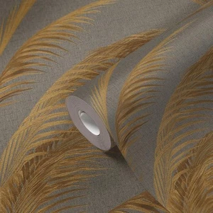 AS Creation Michalsky Palmblatt Metallic Blätter Tapete Grau Gold 39980-4 - Bild 1 von 6